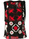 RED VALENTINO DECORATED TERRACE PRINTED TOP