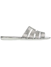 Hogan Valencia Ciabatta Sandals In Silver In Argento