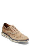 Cole Haan Men's Zerogrand Wingtip Oxfords Men's Shoes In Camel Suede