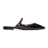 Prada Mary Jane Leather Button Mules In Black