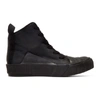 BORIS BIDJAN SABERI BORIS BIDJAN SABERI BLACK WAXED HIGH-TOP SNEAKERS