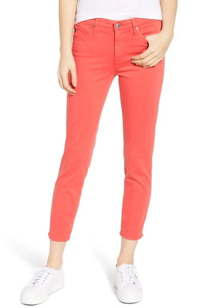 Ag The Prima Mid Rise Crop Cigarette Jeans In Faded Azalea