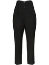 SAINT LAURENT HIGH-WAISTED TAILORED CROPPED WOOL TROUSERS