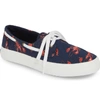 Sperry Crest Boat Sneaker In Navy Lobster Fabric