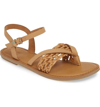 Toms Women's Lexie Thong Sandals In Honey Braid Leather