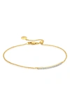 Monica Vinader Skinny Short Bar Bracelet Diamond In Yellow Gold
