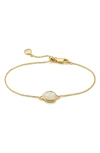 Monica Vinader 'mini Siren' Fine Chain Bracelet In Moonstone/ Yellow Gold