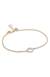 Monica Vinader Diamond And 18k Yellow Gold Vermeil Riva Mini Circle Bracelet In Gold/ Diamonds