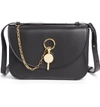 JW ANDERSON LOCK LEATHER CONVERTIBLE SHOULDER BAG - BLACK,HB06919B 476/730