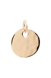 Monica Vinader Engravable Hammered Pendant Charm In Rose Gold