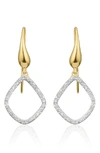Monica Vinader Gold Plated Vermeil Silver Riva Kite Diamond Earrings In Gold