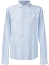 Ymc You Must Create Micro-stripe Shirt In Blue