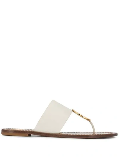 Tory Burch Patos Disk Sandals In White