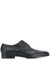 Hugo Boss Colby Mens Leather Derby Shoes With Embossed Logo Nos Uk8 Eu42 In Black 001