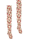 GUCCI TIGHTS WITH GUCCI STRAWBERRY AND HORSEBIT PRINT