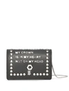 BURBERRY EMBELLISHED LEATHER CARD CASE WITH DETACHABLE STRAP