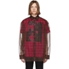 RAF SIMONS RAF SIMONS RED AND PINK LAYERED SHIRT