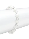 ADRIANA ORSINI Rhodium-Plated Sterling Silver, 8-8.5mm Pearl & Cubic Zirconia Bracelet