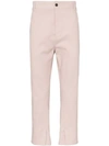 ANN DEMEULEMEESTER STRAIGHT LEG LINEN BLEND CROPPED TROUSERS