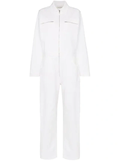 A_plan_application Relaxed Fit Four Pocket Cotton Jumpsuit - 白色 In White