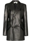 ALEKSANDRE AKHALKATSISHVILI SLIT DETAIL LEATHER BLAZER