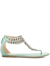 GIAMBATTISTA VALLI GIAMBATTISTA VALLI CHAIN-DETAIL SANDALS - 绿色