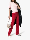 Thom Browne Rwb Cuff Fine Merino Tee In 680 Pink