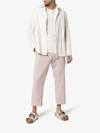 ANN DEMEULEMEESTER ANN DEMEULEMEESTER STRAIGHT LEG LINEN BLEND CROPPED TROUSERS,1901340220603013221362