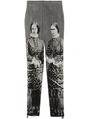BURBERRY VICTORIAN PORTRAIT PRINT STRETCH WOOL TAILORED TROUSERS