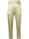 ANN DEMEULEMEESTER ANN DEMEULEMEESTER CROPPED TAPERED TROUSERS - 绿色