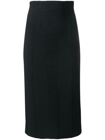 Alexander Mcqueen Textured Mid-length Skirt - 黑色 In Black