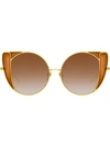Linda Farrow Cat Eye Sunglasses In Brown