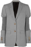 BURBERRY WOOL AND STRETCH-KNIT BLAZER