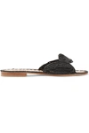 CARRIE FORBES NAIMA WOVEN RAFFIA SLIDES