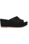 Carrie Forbes Karim Woven Raffia Wedge Sandals In Black