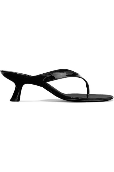 Simon Miller Black Patent Beep Thong  45 Sandals In Black