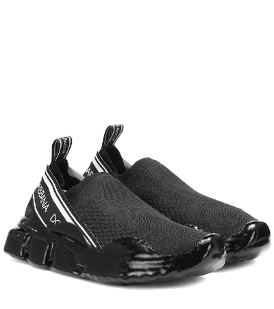 Dolce & Gabbana Dolce And Gabbana Black Mesh Sorrento Melt Sneakers In Black,white