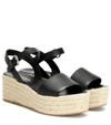 PRADA Leather espadrille sandals,P00375656