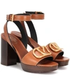 VALENTINO GARAVANI VLOGO LEATHER SANDALS,P00383647