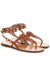 VALENTINO GARAVANI ROCKSTUD DOUBLE LEATHER SANDALS,P00384135