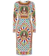 DOLCE & GABBANA PRINTED STRETCH SILK DRESS,P00371204