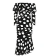 DOLCE & GABBANA POLKA-DOT STRETCH SILK DRESS,P00371211