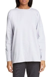 EILEEN FISHER STRETCH COTTON CREWNECK TOP,S9OJJ-T4960M