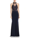 AVERY G EMBELLISHED ILLUSION GOWN,2155XBL