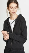 Nili Lotan Callie Zip Hoodie Washed Black In Washed Black