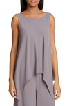 EILEEN FISHER ASYMMETRICAL DRAPED SILK TOP,S9GC1-T4977M