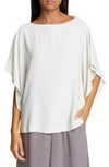 EILEEN FISHER ANGLE SLEEVE SILK BOXY TOP,S9GC1-T4261M