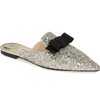 JIMMY CHOO GALAXY GLITTER BOW FLAT,J000118442