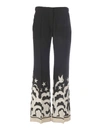 VALENTINO CONTRAST PRINT TROUSERS,10881806