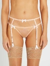 Agent Provocateur Lorna Mesh Suspender Belt In Nude+white
